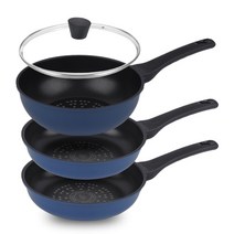 키친아트 프리미엄 파스텔 프라이팬 4p 세트, 프라이팬 20cm 2p + 궁중팬 20cm + 유리 뚜껑 20cm, 혼합색상