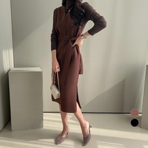 쿨쿠 여성용 모직 뷔스티에 원피스