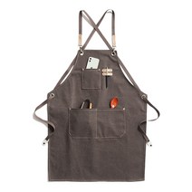 아울리빙 캔버스 데님 바리스타 앞치마, 쿨 그레이, 1개