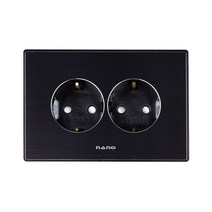 AL 아트2 가로 접지 2구 콘센트 올블랙, 1개