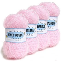 니뜨 허니 버블 수세미 뜨개실 90g x 4p + 무료 도안 세트, 13 베이비핑크