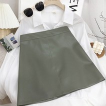 안다로미 프리프리 가죽 스커트