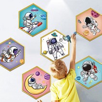 아름다운 식물과 꽃 벽장식 스티커 6종 세트, 우주인