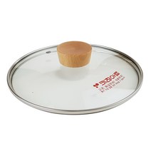 키친아트 프리미엄 우드 손잡이 유리커버 냄비뚜껑, 1개, 20cm
