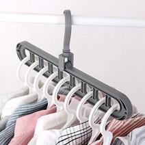 룸트 나인홀 행거 10p + 고리 10p, 그레이, 10개입