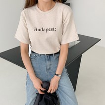 여성용 원벨라 속기모 데일리 레터 프린팅 반팔티 cpt11289k2b