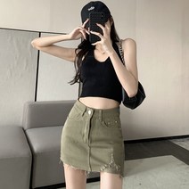 포플러앤씨 로크 데님 스커트