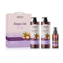 케라시스 아르간오일 샴푸 베이비파우더 1L x 2p + 세럼 100ml 세트, 1세트
