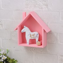 빛솔 원목 벽걸이 멀티 컬러 수납선반, 핑크