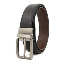 포블럭스 남성용 클래식 스퀘어 스틸 버클 가죽 벨트 FBLS00540