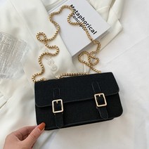 소나타 더블 벨트 금장 체인 미니백 크로스백