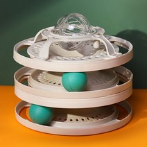 카르노코리아 고양이 3단 타워 트랙볼 장난감, 그레이, 1개