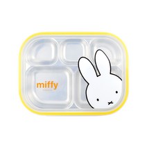 화이트 미피 스텐 식판도시락, 식판 + 뚜껑, 혼합색상