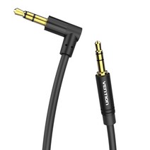 벤션 90도 3.5mm AUX 케이블 1.5m, 블랙, BAKBG-T