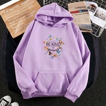 BE KIND 플라워 프린팅 오버핏 기모 후드티 임산부 상의