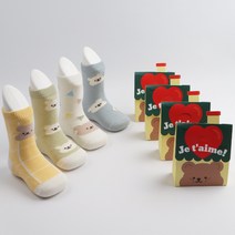 넬로삭스 아동용 마이베어 양말 4족 선물세트