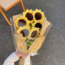 소니오 수제 뜨개질 꽃다발 DIY 패키지, 1세트, 11 해바라기