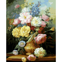모모픽스페인팅 DIY 정물화그리기 세트 40 x 50 cm, 1개, 다알리아 꽃병