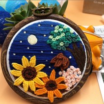 리빙듀오 감성취미 DIY 프랑스자수 20cm, A-061, 1세트