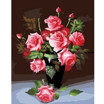 순잠 깜찍 모던 수채화 유채화 개릭터 그림그리기 DIY 세트 40 x 50 x 1.6 cm, 24 모던 내추럴 피치 로즈
