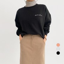 바블링브룩 여성용 자수 세미 크롭 맨투맨