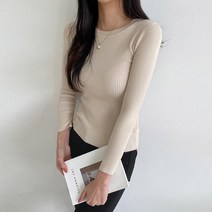 whomoon 여성용 데일리 이너 라운드 티셔츠 109509
