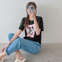 로미스토리 빅사이즈 디즈니 키치 포인트 반팔 티셔츠