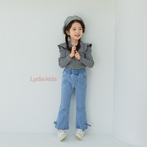 여아용 리본 나팔 청바지