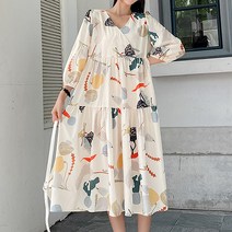 알럽홈 브이랩 프린팅 임부 원피스