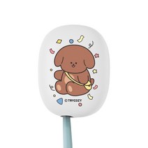 트라이코지 댕댕이파티 LED 미니 휴대용 칫솔 살균기, 화이트, STB-022