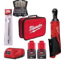 밀워키 충전 임팩 라쳇 베어툴 M12 IR-202B + 콜라보 드라이버비트 55p + 플렉시샤프트 세트, 1세트