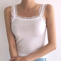 슈가펀 여성용 레이어드 레이스 나시