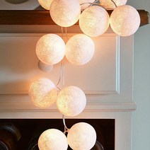 루비코코 감성 led 캠핑 코튼볼 줄전구 10구 건전지타입 1.5m, 화이트