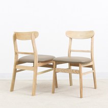 올리빙 코지 식탁의자 2p, 내추럴 원목
