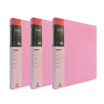 오렌지오피스 A4 3공 O링 클리어 바인더화일 40p, 핑크, 3개