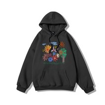 AOULS 남성용 아웃도어핏 맨 플라워 프린팅 후드티 W6207