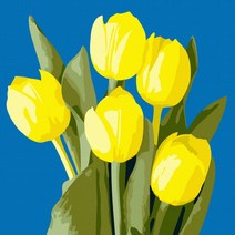 플레이어바웃 명화 그리기 DIY 세트 노란 튤립 피포페인팅 20 x 20 cm, 혼합색상