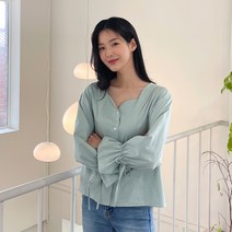 반에이크 민코 물결 블라우스