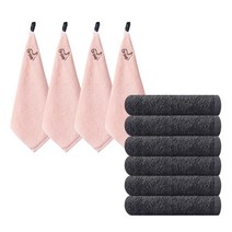 오리지널 170g 호텔수건 6매 + 40수 다이노자수 고리수건 4매 1세트, 다크그레이(수건), 티라노(고리수건)
