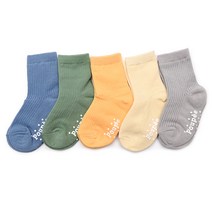 오른발왼발 아동용 데일리남 골지 양말 5족 세트