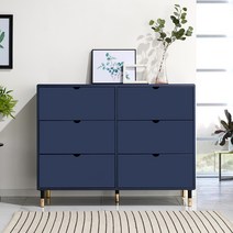 라온퍼니쳐 플랑 와이드 A형 3단 서랍장 방문설치, 네이비, 6개