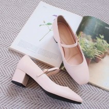 르본디 여성용 발등스트랩 펌프스 수제화 구두 5cm