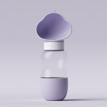 아티펫 반려동물 심플 휴대용 식수 물병 + 사료통, 퍼플(S), 1개