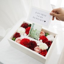 젊은마켓 혼합형 용돈박스 + 필름봉투 50p + led 무드등 + 메시지카드 5종 세트, 레드화이트