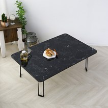 LPM 오브제 라운드 심플 접이식테이블 900 x 600 mm, 오리엔탈블랙