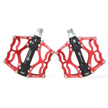 락브로스 자전거 알루미늄 초경량 와이드 평페달 JT201012L, 레드, 2개