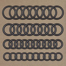 플라스틱 오링 20mm 8p + 18mm 8p + 12mm 10p + 10mm 10p 세트, 1세트, 블랙