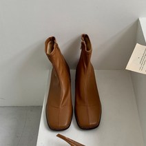 파이 여성용 사각코 지퍼 앵클 부츠 2.5cm LG6009