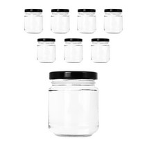 각원형 유리병 블랙캡 KH8, 8개, 150ml