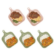 파스텔 아동용 간식접시 5p 세트, 1세트, 올리브그린 3p + 샌드베이지 2p